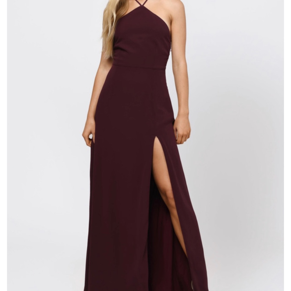 Tobi Brand triangle halter lace up Maxi dress size small